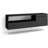 SKRAUT HOME Lowboard, Schwarz, Anthrazit, Holzwerkstoff, Rechteckig, 35x45x150 cm, Wohnzimmer, Wohnwände, Lowboards, Lowboards hängend