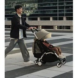 Stokke® Kinderwagen YOYO3 Gestell black inkl. 6+ Textilset Air France Blue