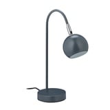 Relaxdays Schreibtischlampe, Metall Tischlampe, schwenkbarer Schirm, G9 grau