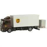Siku 1997 - MAN LKW mit Kofferaufbau und Ladebordwand braun/weiß 1:50