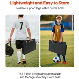 Vevor Fußball Rebound Board, Tragbares Prellwand Brett 100 x 40 cm, Rebounder Wand-Rebound-Ausrüstung, Kinder & Jugendliche, Doppel-Winkel-Board Rebounder Kicker für Fußball Training Schwarz
