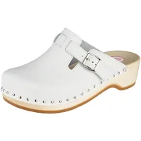 Berkemann Riemen-Toeffler, Unisex-Erwachsene Clogs, Weiß (weiß 100), 43 1/3