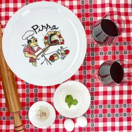 Mambocat 2er Set Mario XXL Pizzateller Ø33,5cm 2 Pers. Teller Pizza Bäcker große Platte