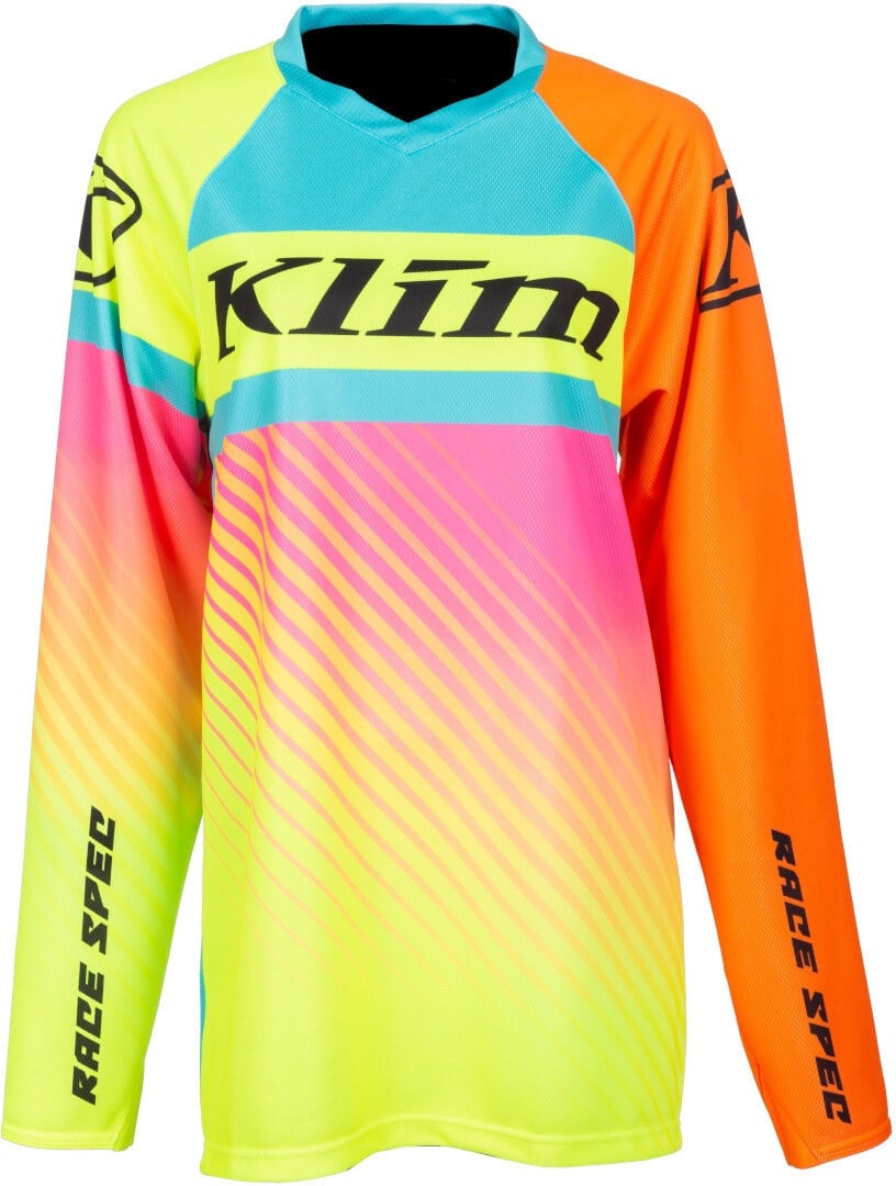 Klim Revolt Snowmobil Jersey, pink-blau-lila-gelb, Größe L für Männer