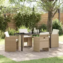 vidaXL Garten Essgruppe 5-tlg. Beige