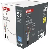 EMOS FTP Netzwerkkabel CAT 5e, 100m, PE - CAT5e-Patchkabel FTP - Gigabit LAN Kabel - geschirmtes Ethernet Kabel - für Aussenbereich