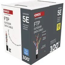 EMOS FTP Netzwerkkabel CAT 5e, 100m, PE - CAT5e-Patchkabel FTP - Gigabit LAN Kabel - geschirmtes Ethernet Kabel - für Aussenbereich