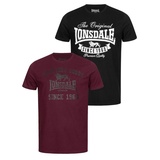 Lonsdale T-Shirt SUSSEX-TORBAY (Packung, 2-tlg., 2er-Pack) rot|schwarz L (52/54)