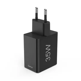 Hama Schnellladegerät 1x USB-C PD 3x USB-A Mini-Ladegerät 35W Schwarz