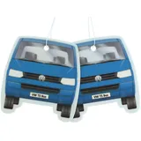 BRISA VW Collection - Volkswagen Luft-Erfrischer-Duft-Spender-Baum im T5/T6 Bus Motiv (Fresh/Blau/2ER Set)