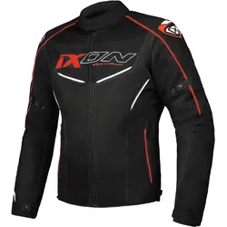 Ixon Flicker Motorrad Textiljacke, schwarz-rot, Größe 3XL für Männer