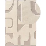 benuta Pop Teppich, Creme, Beige, Kunststoff, Abstrakt, Rechteckig, 160x230 cm, Oeko-Tex® Standard 100, für Fußbodenheizung geeignet, in verschiedenen Größen erhältlich, pflegeleicht, Teppiche & Böden, Teppiche, Moderne Teppiche