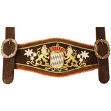 German Wear Hosenträger GWBayern-2 Lederhosen Hosenträger Bayerisches Wappen braun