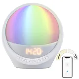 Auviso WLAN-Lichtwecker, Sonnenaufgang, CCT-LEDs und 7 Farben, App, 400 lm