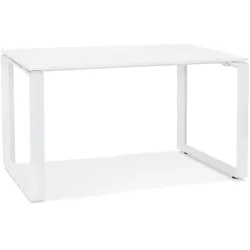 Kadima Design Computertisch | 120x60 cm | Designer Homeoffice ergonomisch platzsparend | Weiß Holz-Metall | Schreibtisch