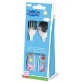 Stor KINDERBESTECK AUS METALL. 2 STÜCK | PEPPA PIG, Silber