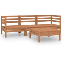 vidaXL 4-tlg. Garten-Lounge-Set Honigbraun Massivholz Kiefer
