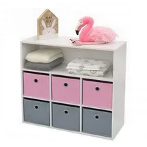 fornord Kinderregal Happy 76 x 70 cm Holz grau rosa