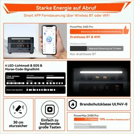 Oscal PowerMax 2400 Pro Tragbare Powerstation 2,016 kWh mit 2x 200W Solarpanel