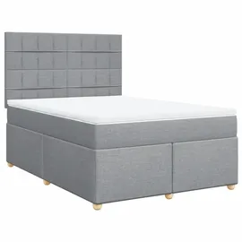vidaXL Boxspringbett 140 x 200 cm Hellgrau