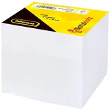 IDENA 10446 Notizklotz geleimt, 9 x 9 x 9 cm, 80 g/m2, ca. 800 Blatt, weiß, Nachfüllpack Zettelbox
