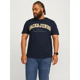 Jack & Jones PlusSize T-Shirt JJECALEB VARSITY TEE SS O-NECK NOOS PLS mit Logobranding blau XXXL (62/64)
