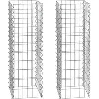 Estexo - Gabionen-Säule 100 cm 2x Gabione 4-Eck 30x30