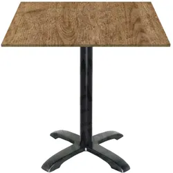 Quadratische Tische 90X90 cm COMPACT PREMIUM Farbe Kastanienholz. Bar- und Restaurantmöbel für den Innen- und Außenbereich - Basis mit Beinen.