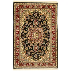 Morgenland Perserteppich - Ghom - 147643 - 157 x 105 cm - schwarz - rechteckig