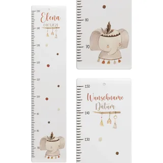 KIDSMOOD - Messlatte für Kinderzimmer Personalisiert, 70-140 cm - Messlatte Kinder Holz personalisiert Mit Namen für Baby- & Kleinkinderzimmer - Individuelles Geschenk für Kinder und Babys zum Geburt