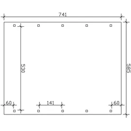 SKANHOLZ Doppelcarport Spreewald 5,85 x 7,41 m nussbaum mit Aluminiumdach und Pfostenanker