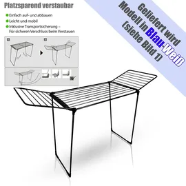 BigDean Wäscheständer 20 m blau/weiß