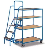 VARIOfit Kommissionierwagen mit 4 Ladeflächen hoch