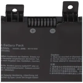 AccuCell Akku passend für ASUS VivoBook F705QA , B31N1635, Li-Polymer, 11,52V, 3645mAh, 42,0Wh, built-in, ohne Werkzeug
