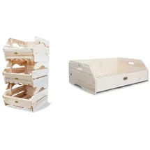 HABAU Aufbewahrungskiste Maxi 59 x 38 x 18 cm 3-tlg. beige/braun