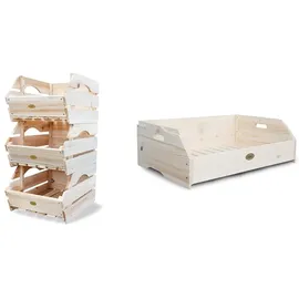 HABAU Aufbewahrungskiste Maxi 59 x 38 x 18 cm 3-tlg. beige/braun
