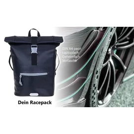 Elephant Gin Rucksack Herren Plane Time Bag Evo 24 L Kurierrucksack Roll-Top A4 Freizeitrucksack Laptoprucksack wetterfest Elephant 13075 Schwarz Grau +f + Schwarz