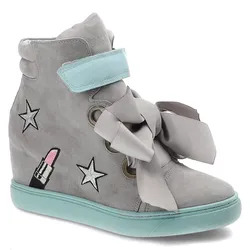 Graue Sneakers Marshall Bequeme Damen Lederschuhe, 38