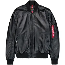 Alpha Industries Ma-1 Lederjacke schwarz L