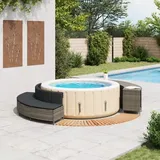 vidaXL Whirlpool-Umrandung Grau Poly Rattan und Massivholz Akazie