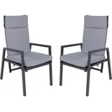 Garden Pleasure SINTRA Stapelstuhl 70 x 55 x 103 cm grau/schwarz 2 St.