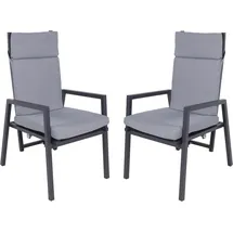 Garden Pleasure SINTRA Stapelstuhl 70 x 55 x 103 cm grau/schwarz 2 St.