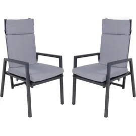 Garden Pleasure SINTRA Stapelstuhl 70 x 55 x 103 cm grau/schwarz 2 St.