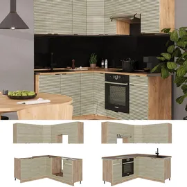 Vicco Winkelküche Fame-Line L-Form 160 x 190 cm Braun