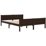 vidaXL Bett Massivholzbett Kiefer Dunkelbraun 140x200 cm braun 200 cm x 140 cm