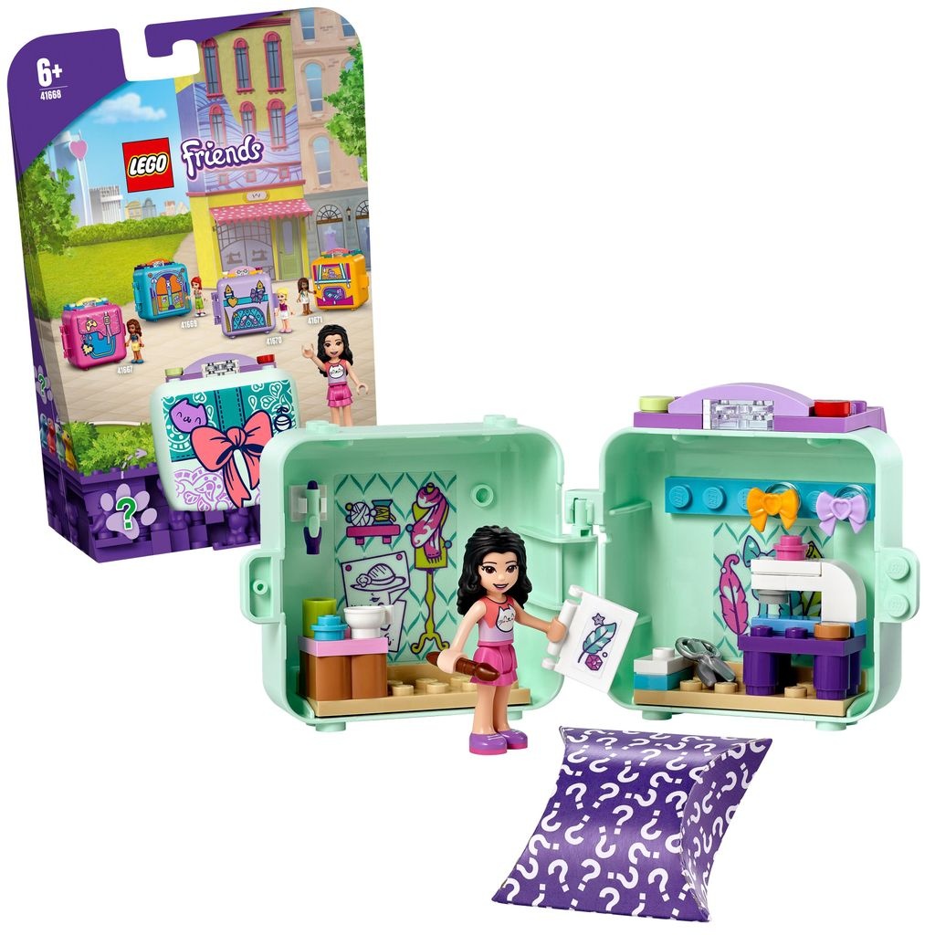 LEGO 41668 Friends Emmas Mode-Würfel, Kinderspielzeug, Spielzeug ab 6 Jahre mit Mini Modepuppe, Geschenk für Mädchen und Jungen