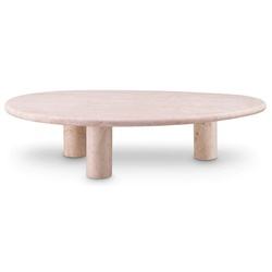 Casa Padrino Luxus Couchtisch Beige 148 x 77 x H. 35,5 cm - Travertin Naturstein Wohnzimmertisch - Wohnzimmer Möbel - Travertin Möbel - Luxus Möbel - Luxus Einrichtung