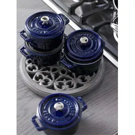 Staub Cocotte 10 cm rund dunkelblau