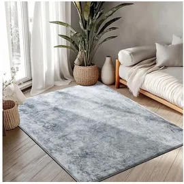 Tinyboy-hbq Teppich Grau Weiß Kurzflorig 120x160cm