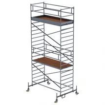 Günzburger Aluminium-Rollgerüst mit Fahrbalken und Doppel-Plattform Arbeitshöhe bis 7,50 m